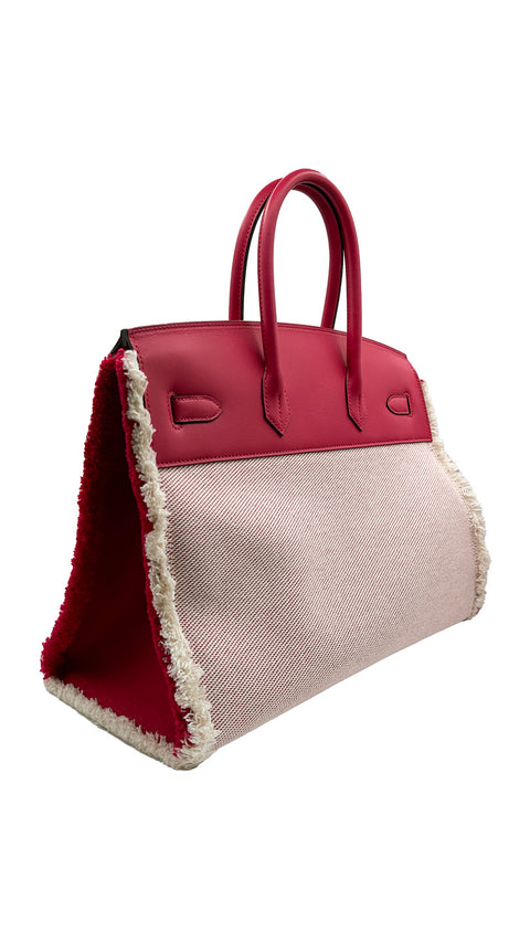 HERMES Birkin 35 Fray Fray Hand Bag-bag-hermes-pink-Luciall