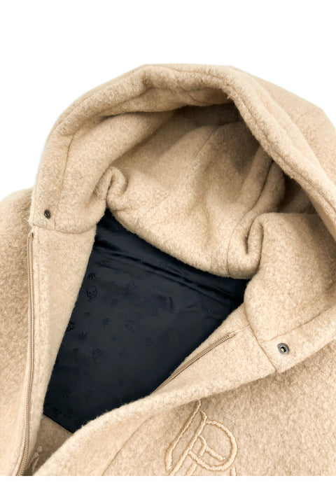 LUCIEN PELLAT-FINET Wool Boa Fleece Oversize Hood Coat-Jacket-LUCIEN PELLAT-FINET-beige-Luciall
