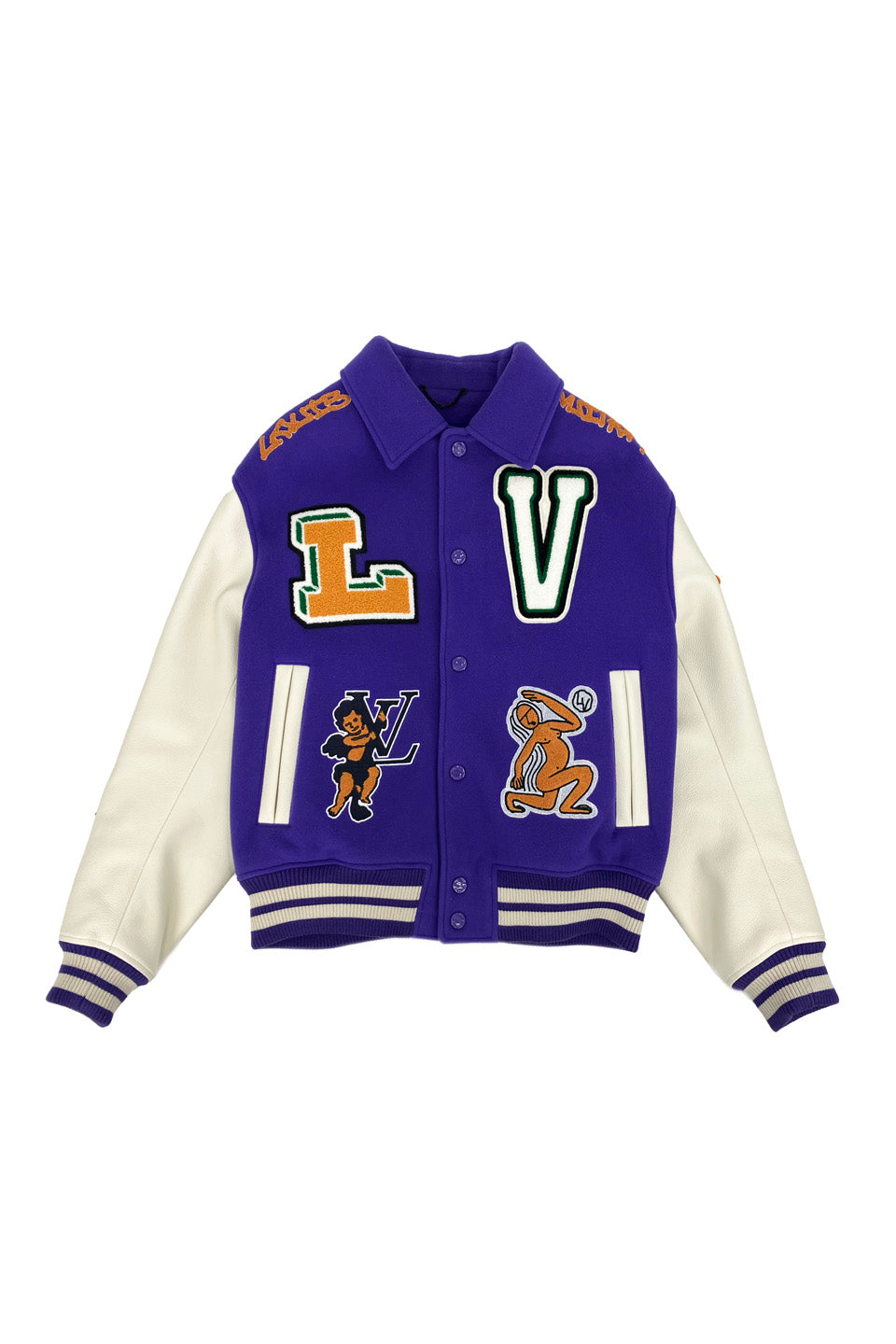 Louis Vuitton - 22AW Multi Patched Mix Leather Varsity Jacket