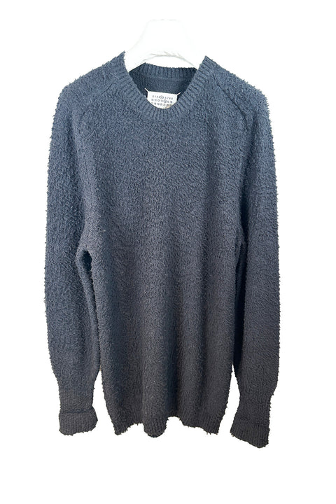 Cotton Nylon Pile Crewneck Knit-knit-MAISON MARGIELA-black-Luciall