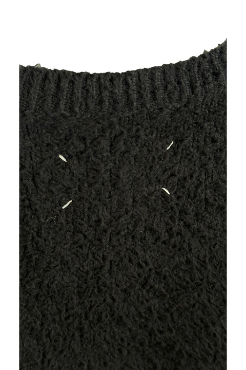 Cotton Nylon Pile Crewneck Knit-knit-MAISON MARGIELA-black-Luciall