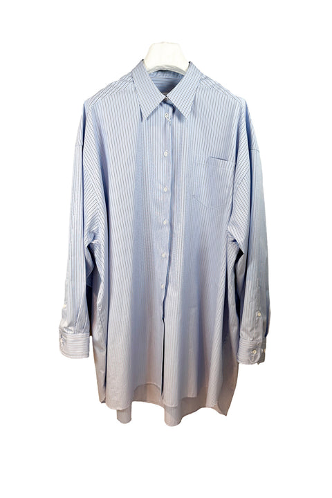 Oversized Stripe Shirt-shirt-MAISON MARGIELA-light blue-Luciall